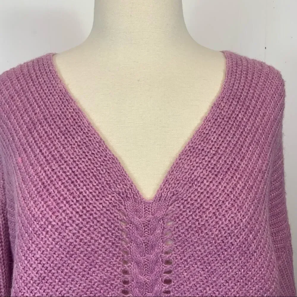 Heartloom Dani Dusty Pink Lilac Knit Sweater Size Woman's Medium
